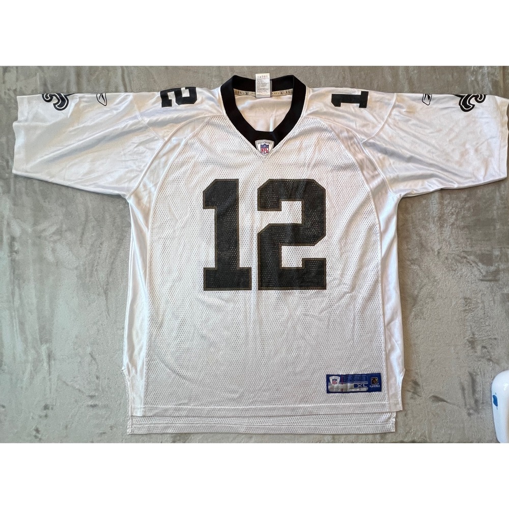 Reebok Jersey Mens XL White NFL New Orleans Saints Marques Colston 12 Mesh